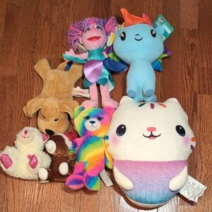 Bundle of 7 Plushies Sesame Street My LIttle Pony Build a Bear Gabby's Dollhouse